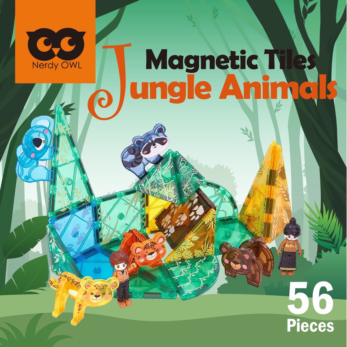 Magnetic Tiles Jungle Animals 56 pieces