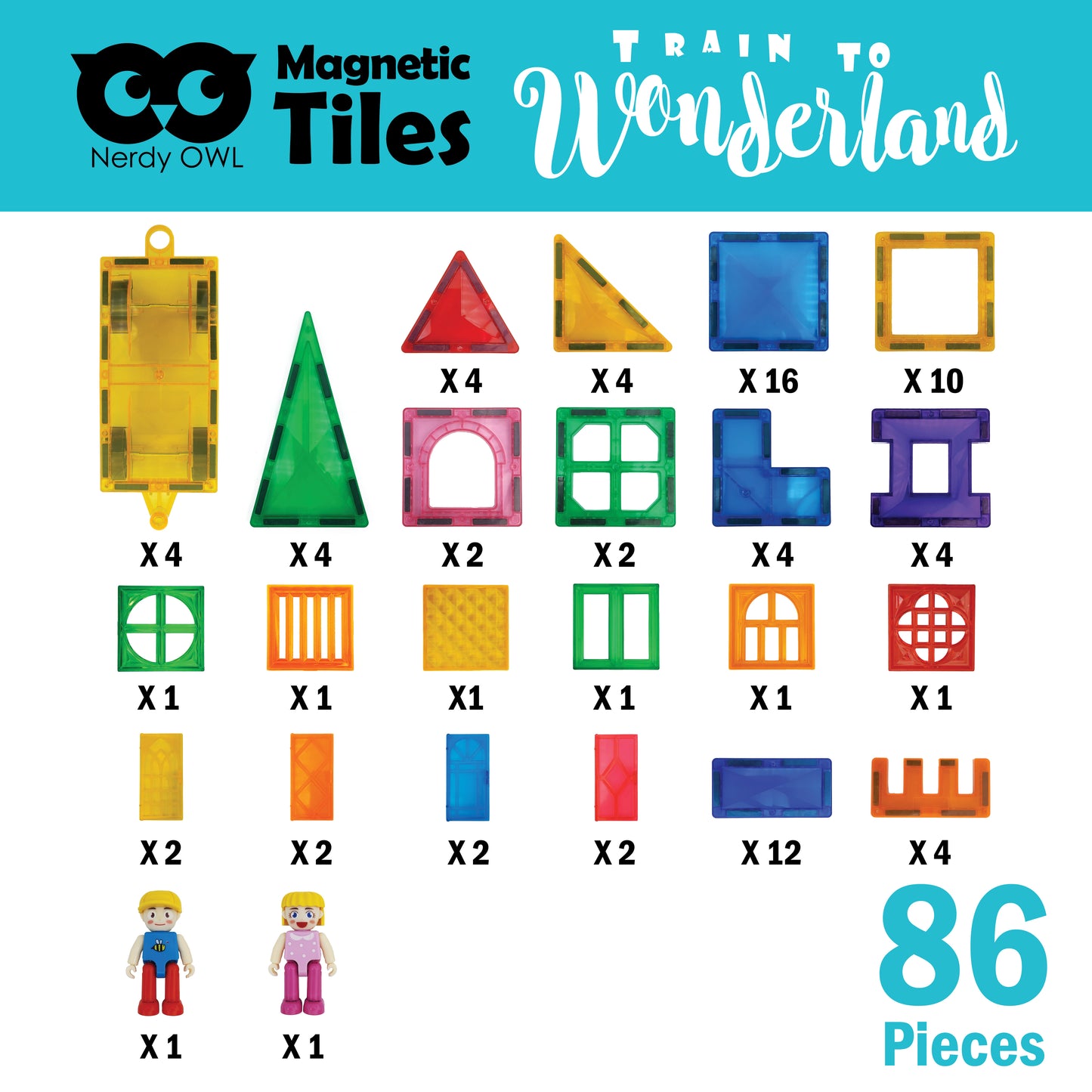 Magnetic Tiles Train to Wonderland Pieces