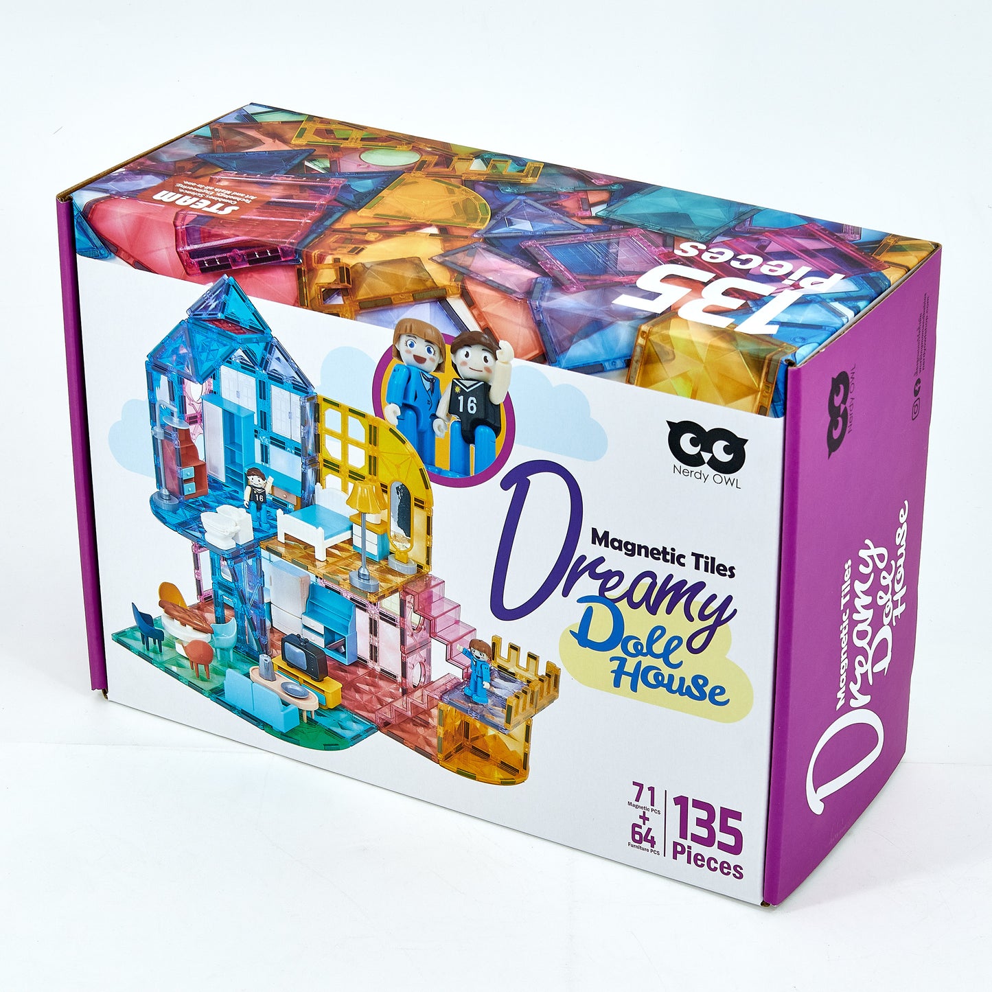 Magnetic Tiles Dreamy Dollhouse 130 pieces ตัวต่อแม่เหล็กบ้านตุ๊กตาชวนฝัน 135 ชิ้น
