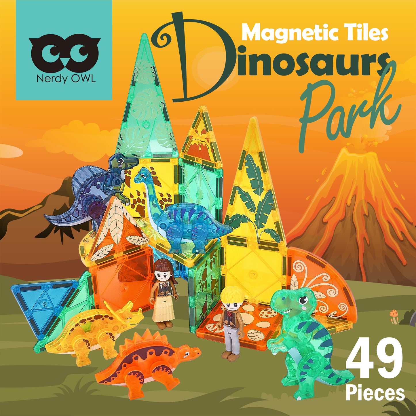 Magnetic Tiles Dinosaurs Park 49 pieces