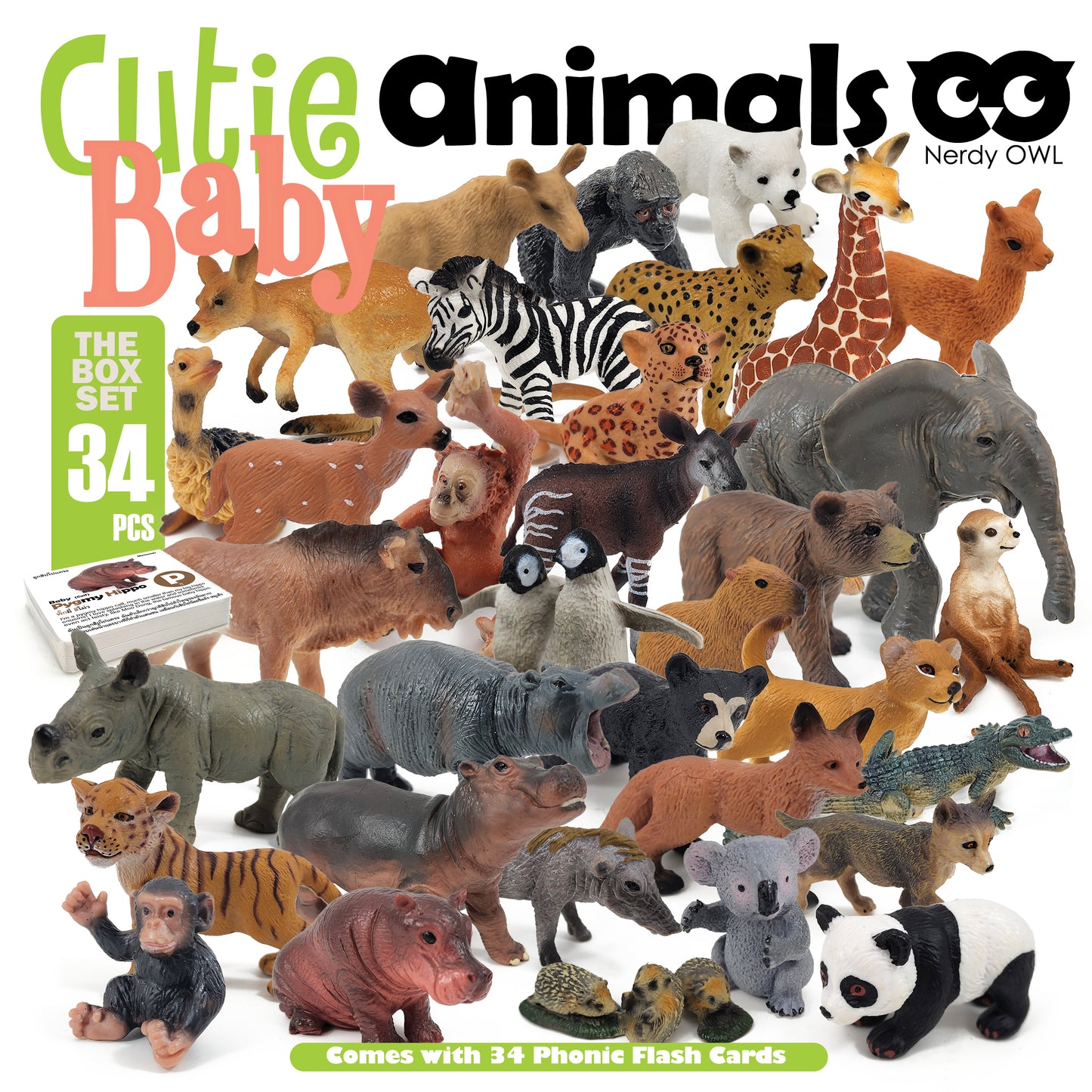 Toy Box Set: Cutie Baby Animals 34 pieces