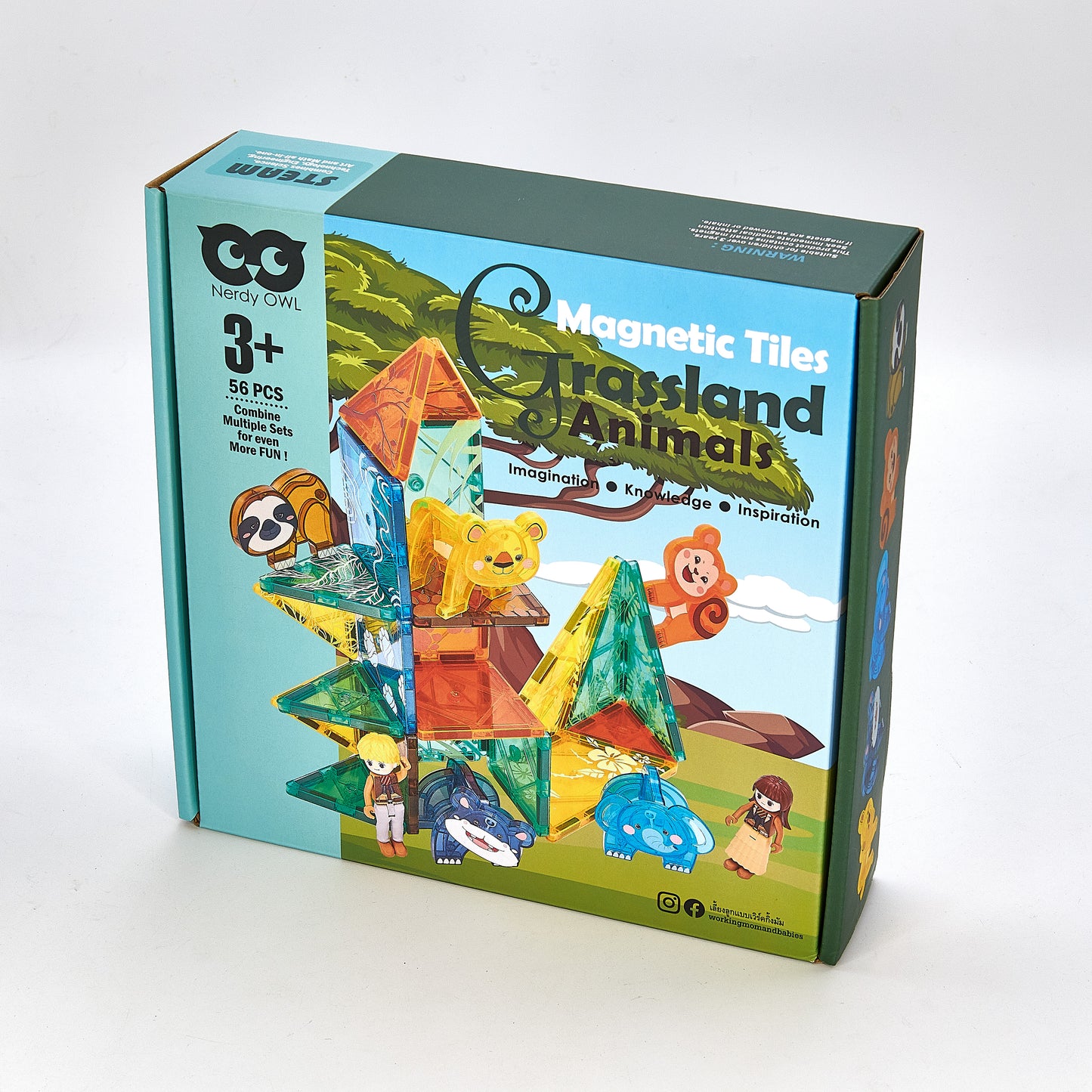 Magnetic Tiles Grassland Animals 56 pieces