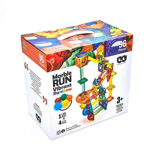 Marble Runs Vibrant Rainbow 96 pieces